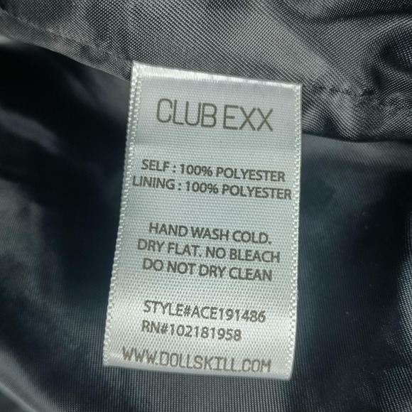 Club Exx LED Light Up Jacket Womens Small Black Hood Rave Bomber Festival Coat - Picture 13 of 14